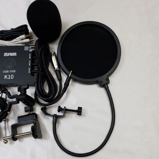 ComBo micro thu âm livestream BM900 k10 HOẶC K108 dây ma2 chân màng lọc