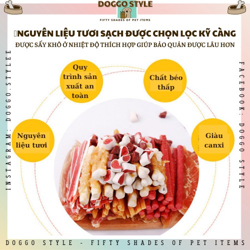 Thức Ăn Treat Bánh Thưởng Cho Chó Mèo Sushi Cá Viên Cung Cấp Protein Canxi Chống Hôi Miệng Sạch Răng DOGGOSTYLE