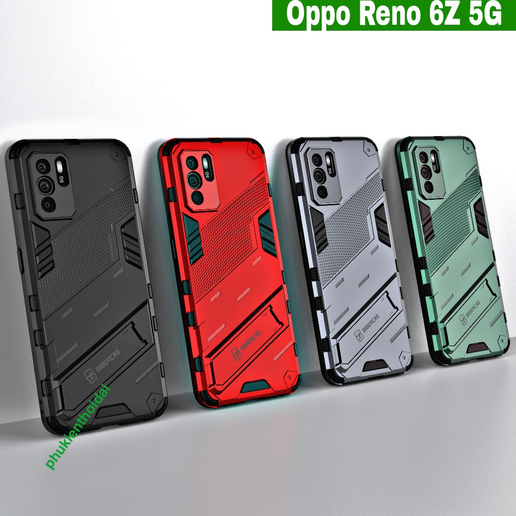 Ốp lưng Oppo Reno 6z 5G / Reno 7 4G Iron Man Ver 2 chống sốc giá đỡ xem phim chân chống bảo vệ toàn diện cao cấp