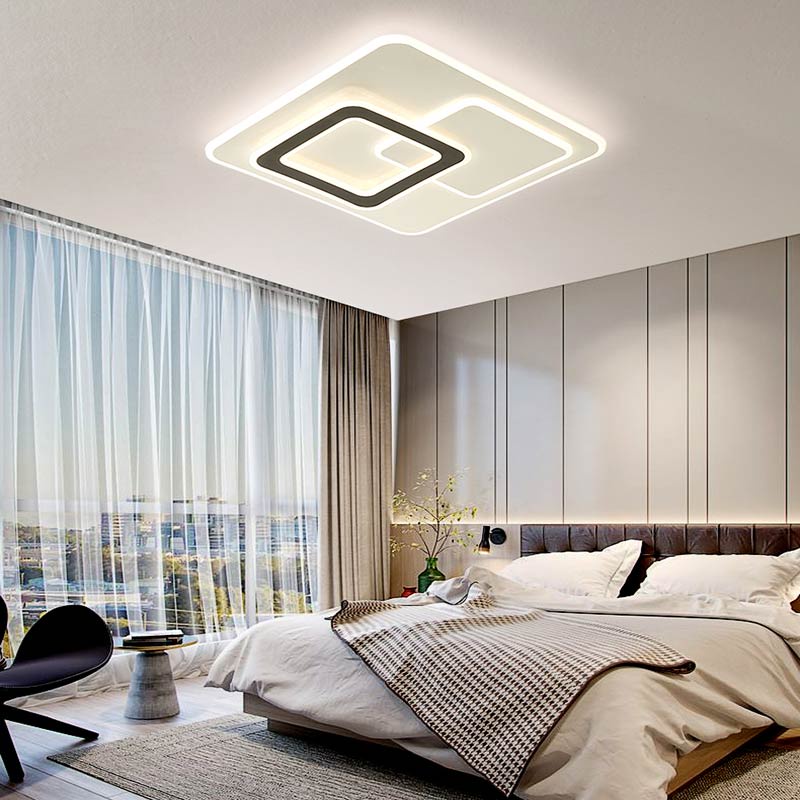 Đèn Ốp Trần Hiện Đại ĐÈN SIÊU RẺ 3 Chế Độ Ánh Sáng, Thiết Kế Đơn Giản Với Các Hình Vuông Lồng Vào Nhau 830-500