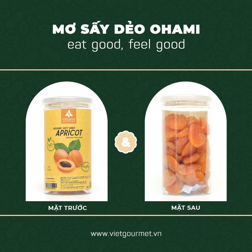 Mơ sấy dẻo VIETGOURMET ô mai mơ ăn vặt healthy hàng nhập khẩu