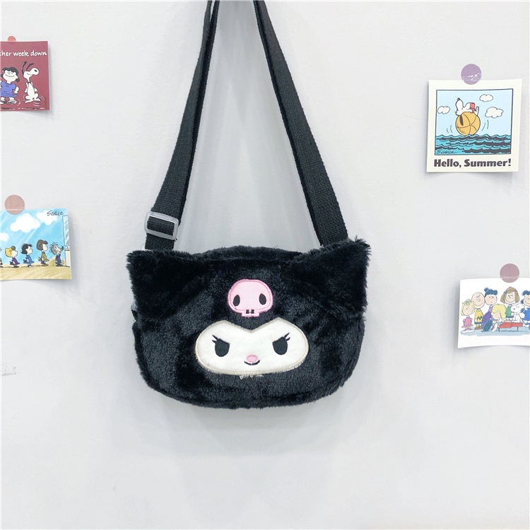SANRIO Túi Đeo Chéo Vai Kiểu kuromi melody Cinnamoroll Nhồi Bông Dễ Thương Cho Nữ 1 Tuổi