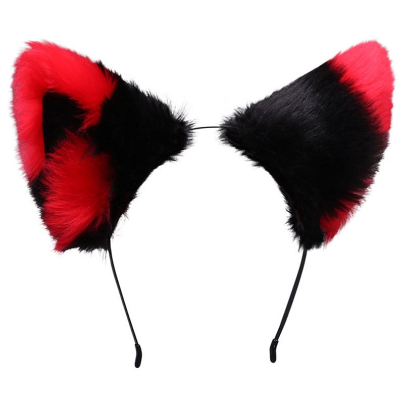 Lolita cosplay cat ears headband anime dance party costume wolf fox ear plush hairband