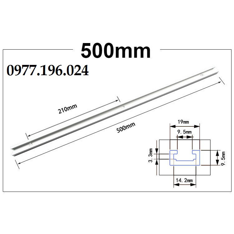 Thanh ray trượt bàn cưa kích thước 50-60-80-122mm