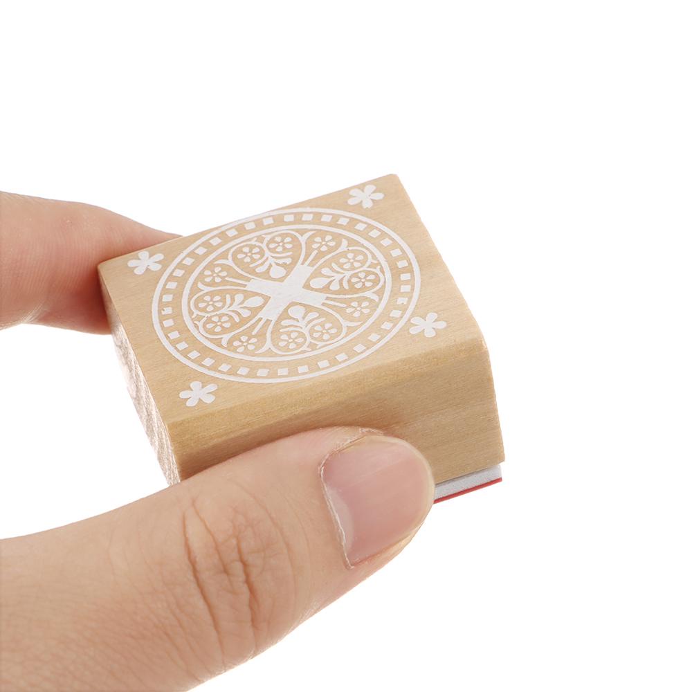 Xiantin Con Dấu In Hoa Hình Vuông Bằng Cao Su Thủ Công Cổ Điển DIY