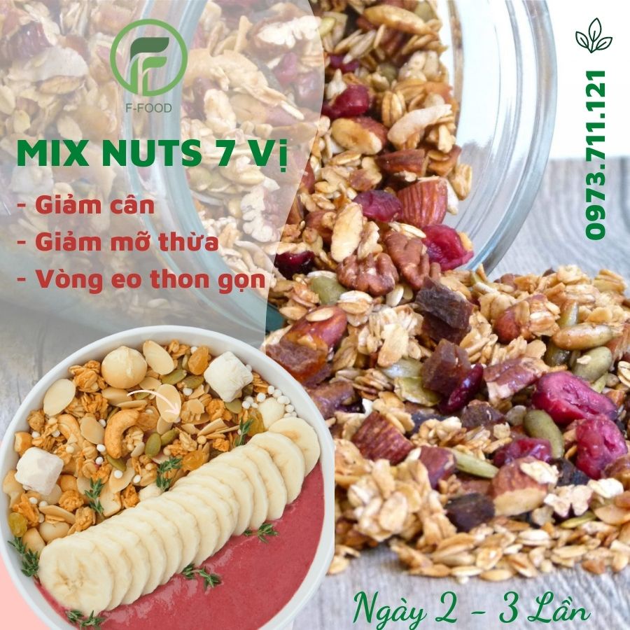 Ngũ Cốc Granola Hộp 500Gram 100% Hạt -  Hạt Dinh Dưỡng Mix 500Gr Ngon Ngậy Tốt Cho Sức Khỏe, Người Ăn Kiêng, Bà Bầu