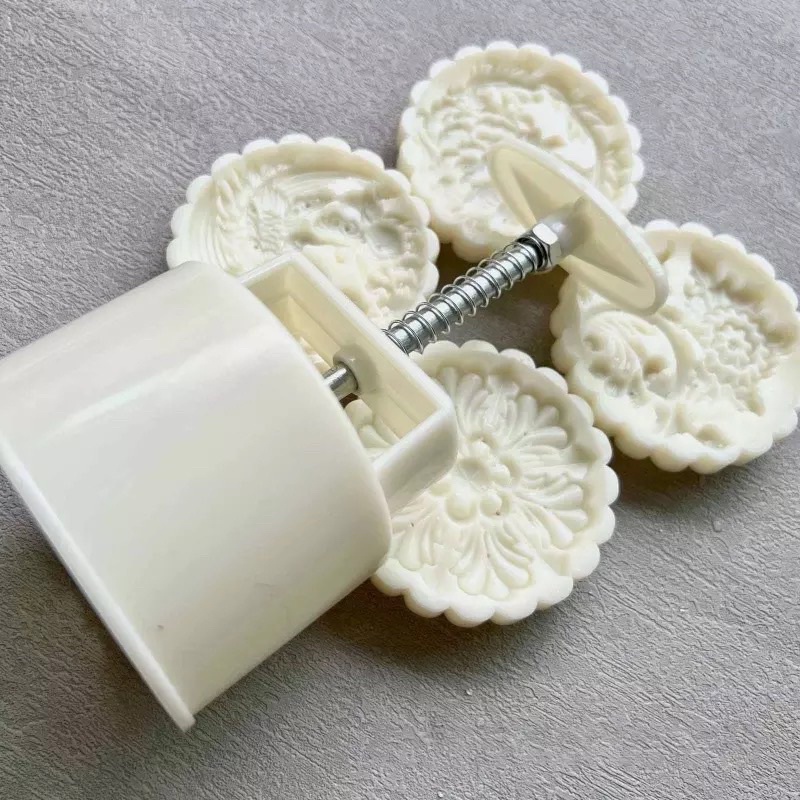 [Mẫu 2022] Khuôn trung thu lò xo 4 mặt tròn 150g/200g