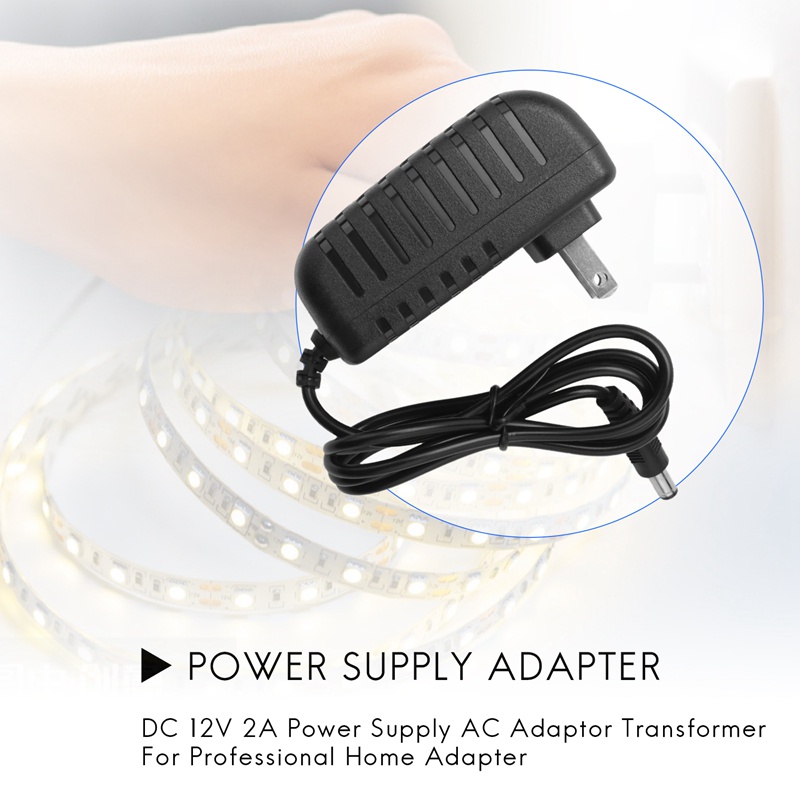 Bộ Nguồn Ac / Dc 12V 2A 24W Cho Dây Đèn Led 5050 3528