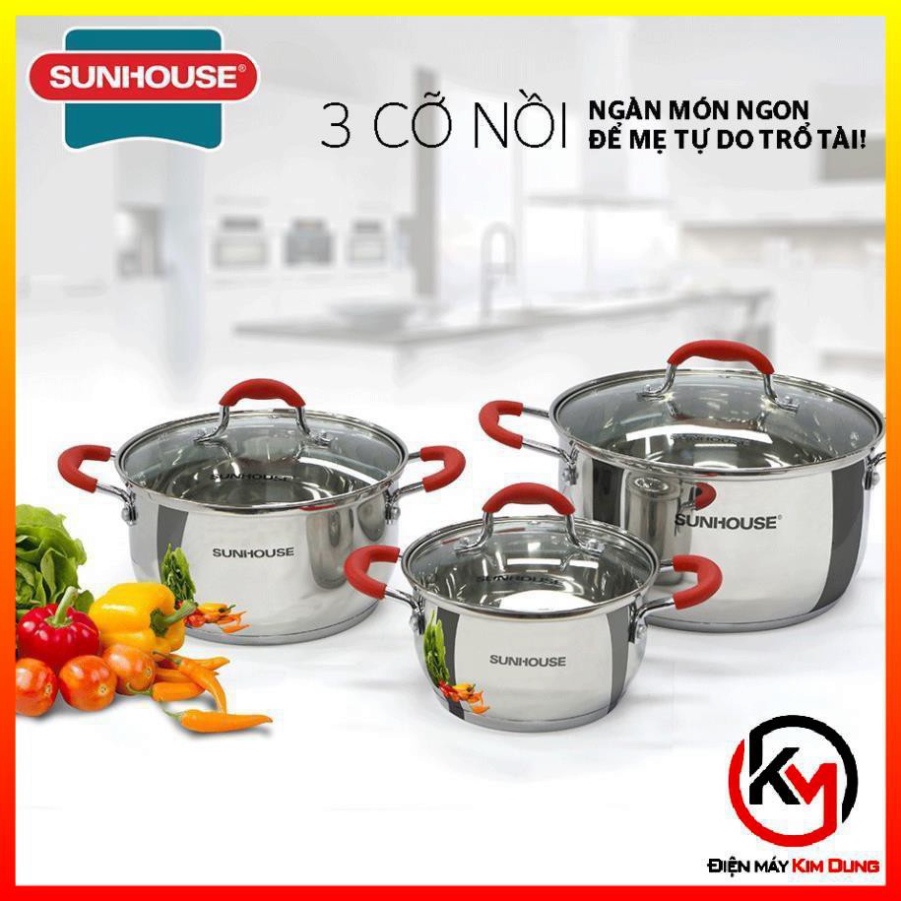 Bộ nồi inox 5 đáy SUNHOUSE SHG2503MSD Hàng chính hãng