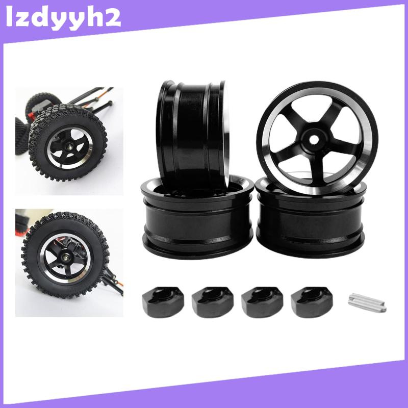 Bộ 4 vành bánh xe bằng kim loại màu xanh dương cho xe điều khiển từ xa MN86KS MN86 MN 1 / 12
