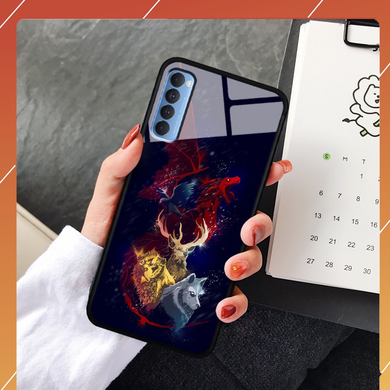 Ốp lưng kính cường lực OPPO Reno 4 pro - in hình 3D