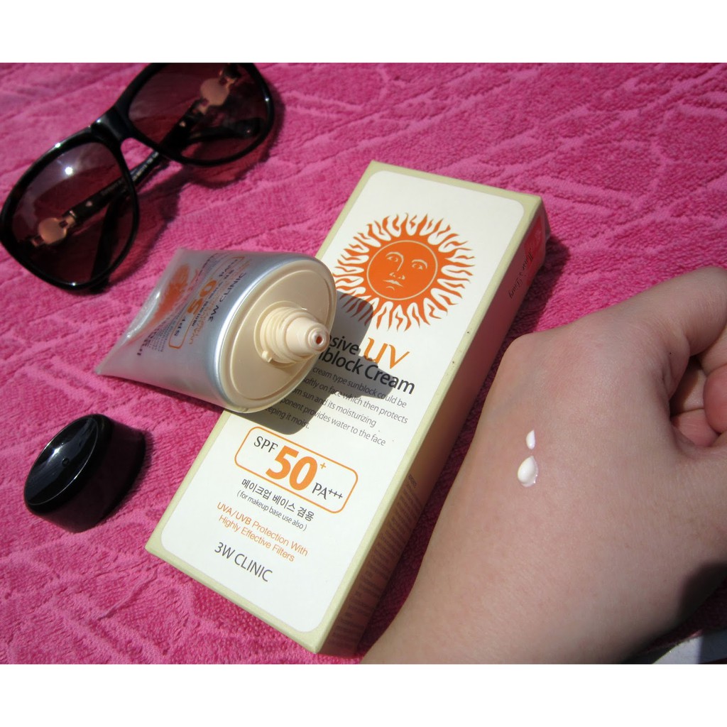 Kem Chống Nắng 3W Clinic Intensive UV Sunblock Cream Spf 50+/Pa+++ 70ml