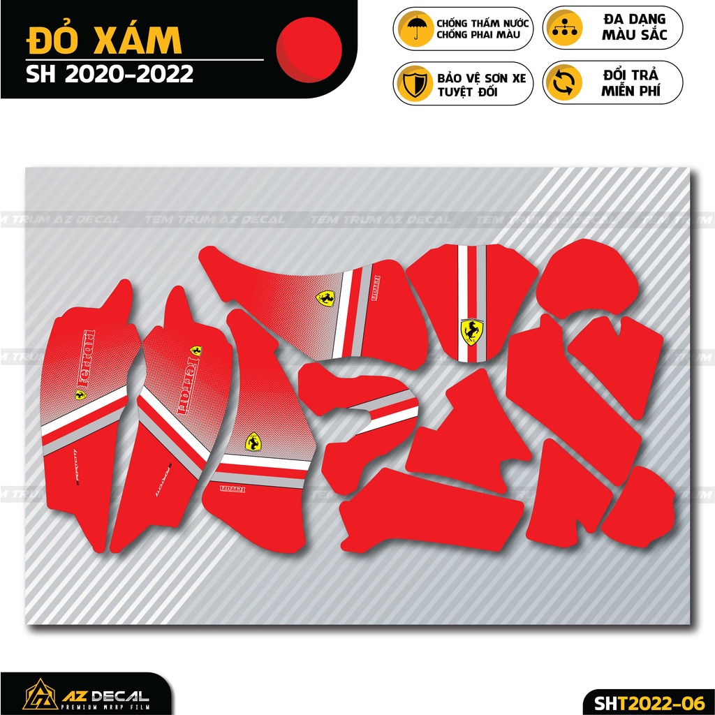 Tem Trùm Dán SH Phong Cách Ferrari | SHT-06 | Decal Team Trùm SH 2017 - 2019 - 2020 - 2021 - 2022 Đẹp Nhất