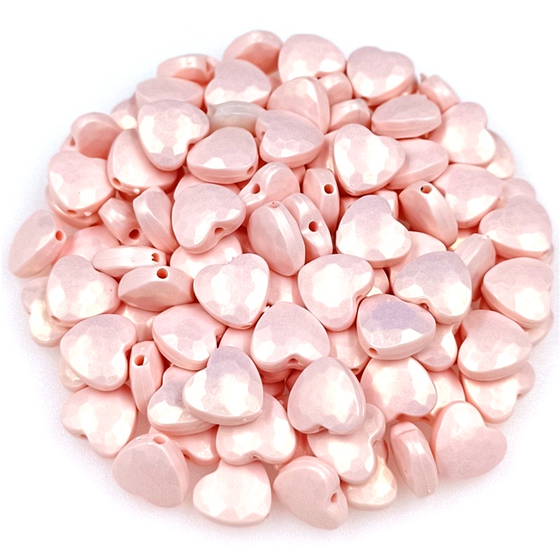 Bộ 20 Hạt Nhựa Hình Trái Tim 11mm Tự Làm Trang Sức