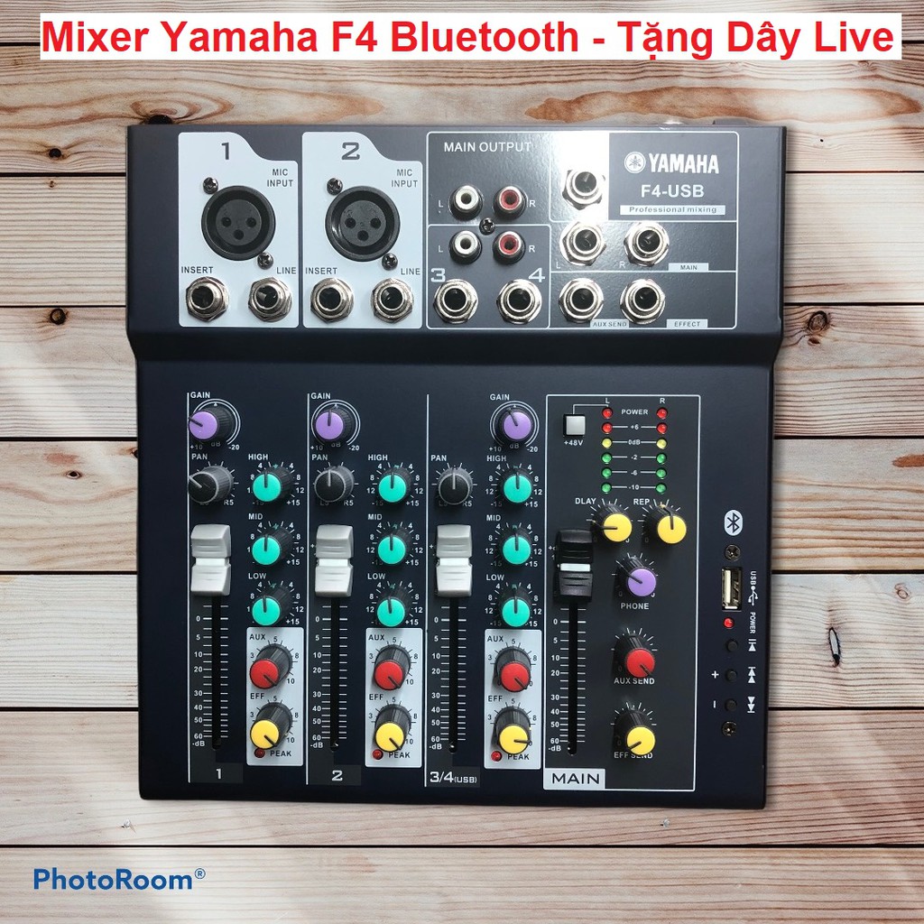 Bộ Trộn Âm Thanh Karaoke, Mixer Yamaha F4, F4, M4, Có Bluetooth Chính Hãng Bảo Hành 12 Tháng - Tặng Kèm Dây Livestream