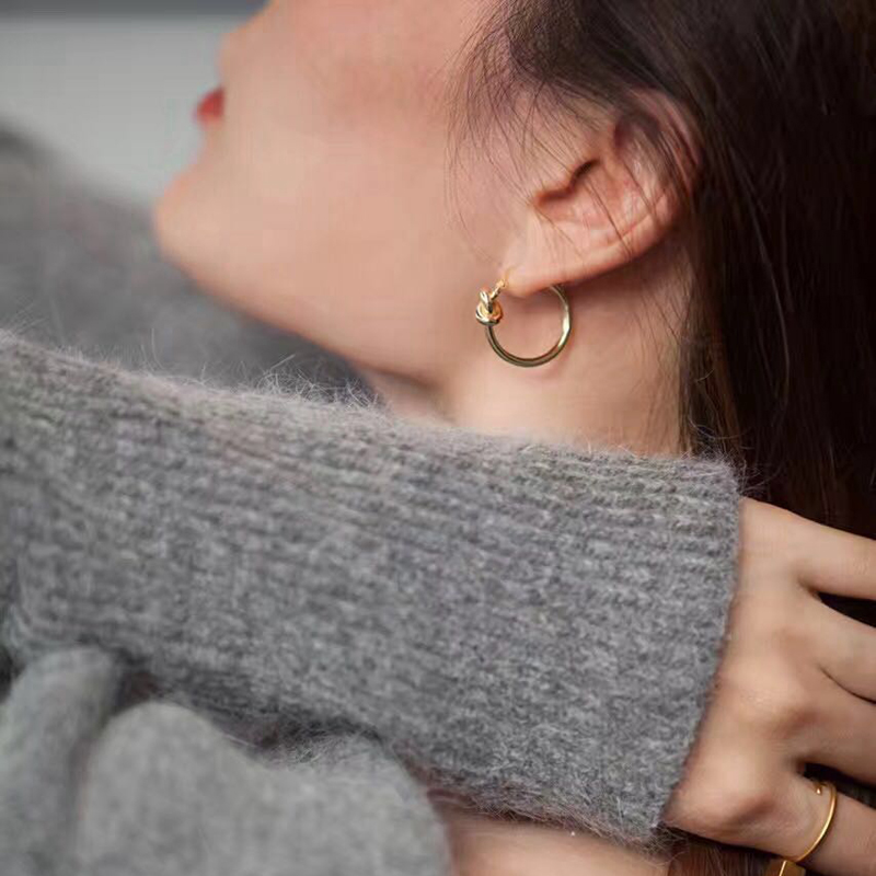 Khuyên tai tròn nhỏ VNOX bằng thép không gỉ cho nữ