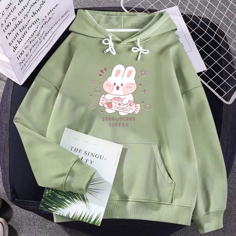 Áo hoodie PEWARN dáng rộng in họa tiết hoạt hình dễ thương thời trang 2022 cho nam và nữ