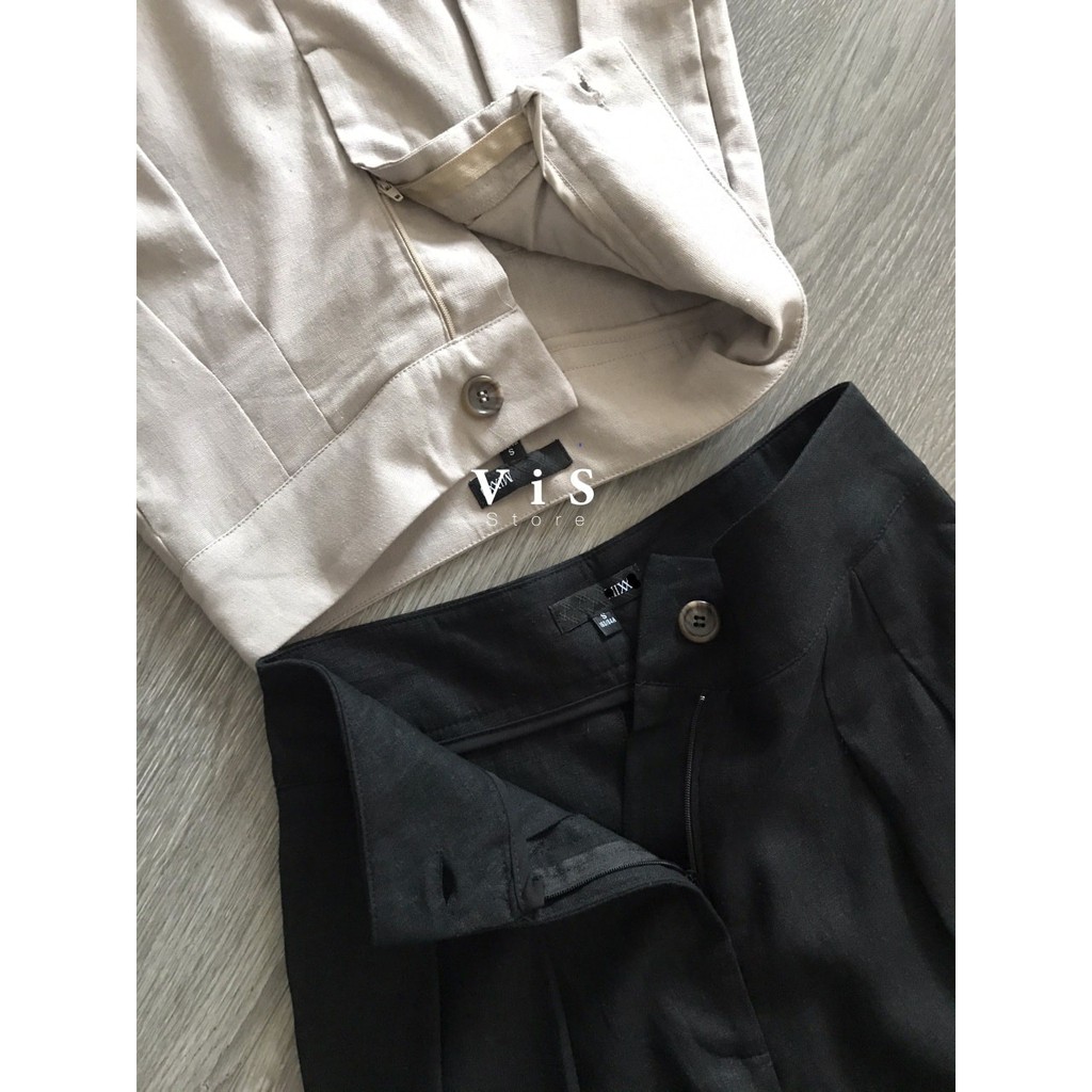 QUẦN TÂY NỮ CHẤT LINEN MÁT DÁNG SUÔNG VNXK