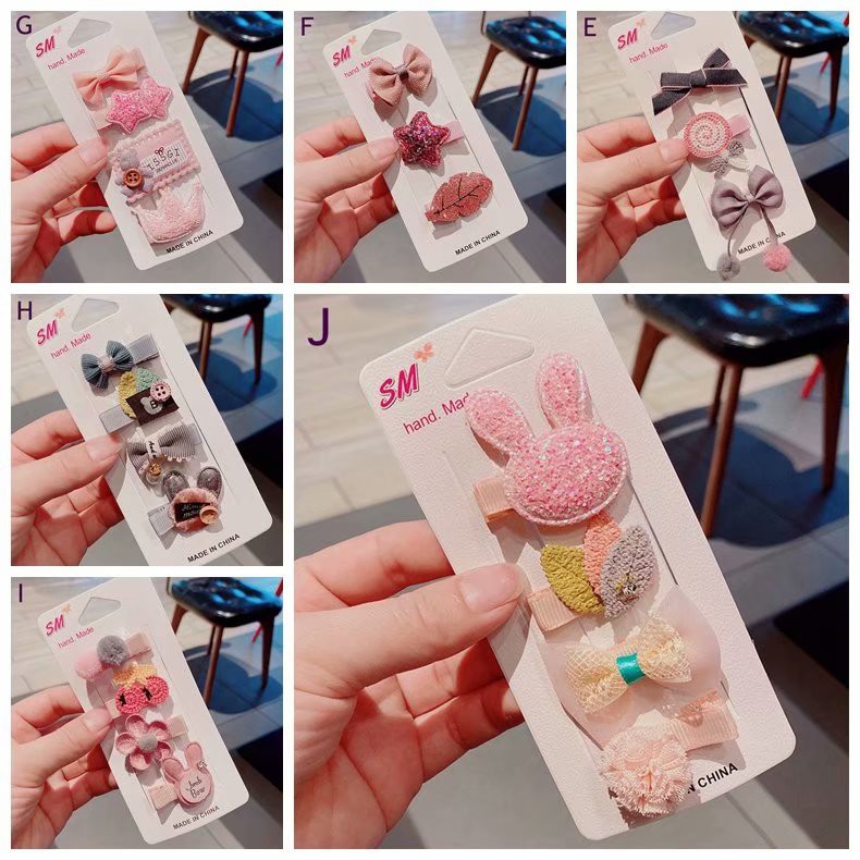 Set 4 Kẹp Tóc Hình Hoa Cho Bé Gái