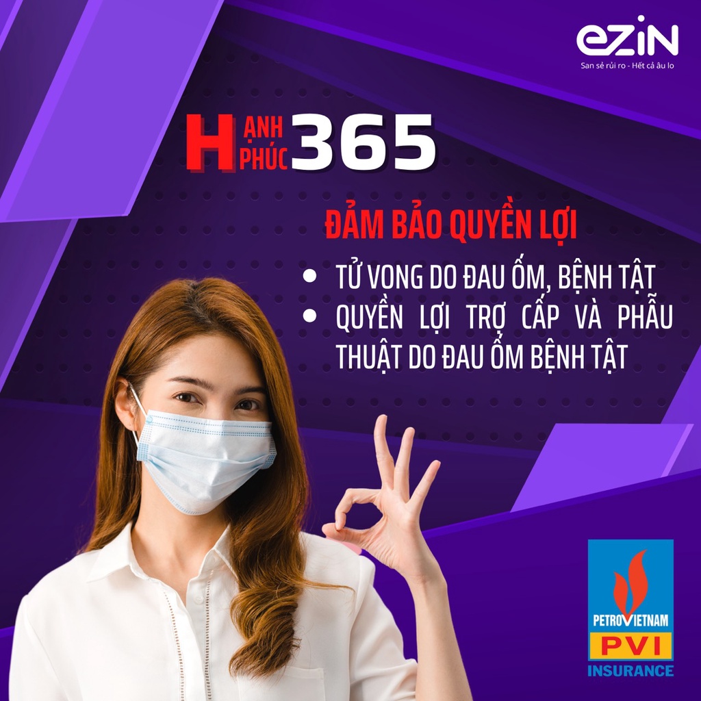 Mã thẻ bảo hiểm PVI- EZIN HẠNH PHÚC 365 -1 năm