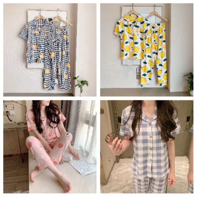 🌸BỘ ĐỒ NGỦ - PIZAMA QUẦN DÀI ÁO NGẮN🌸 | BigBuy360 - bigbuy360.vn