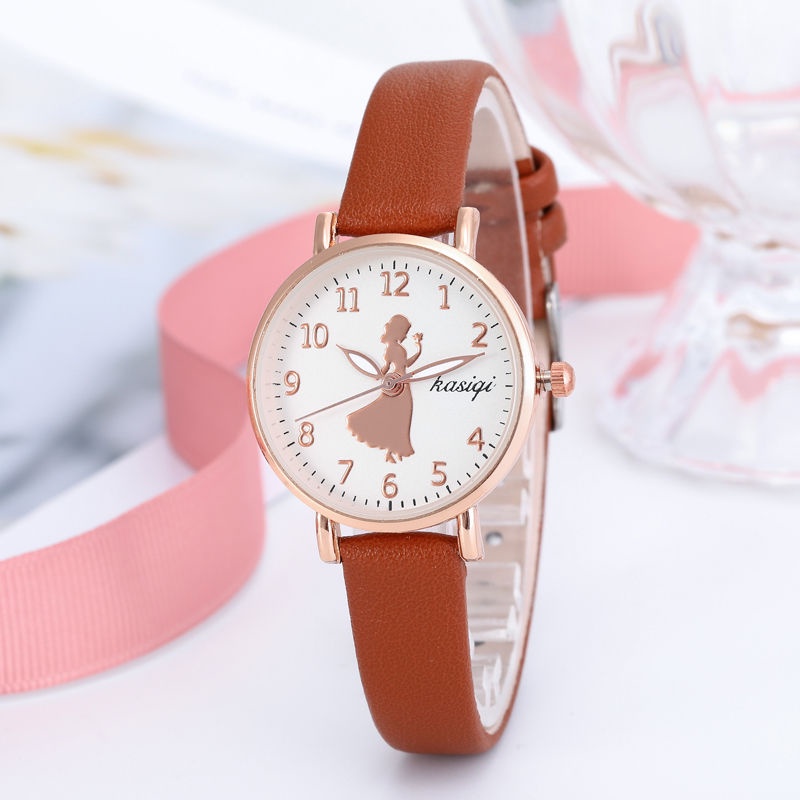 Đồng Hồ Nữ Dây Da Mặt Hoạt Hình Dễ Thương