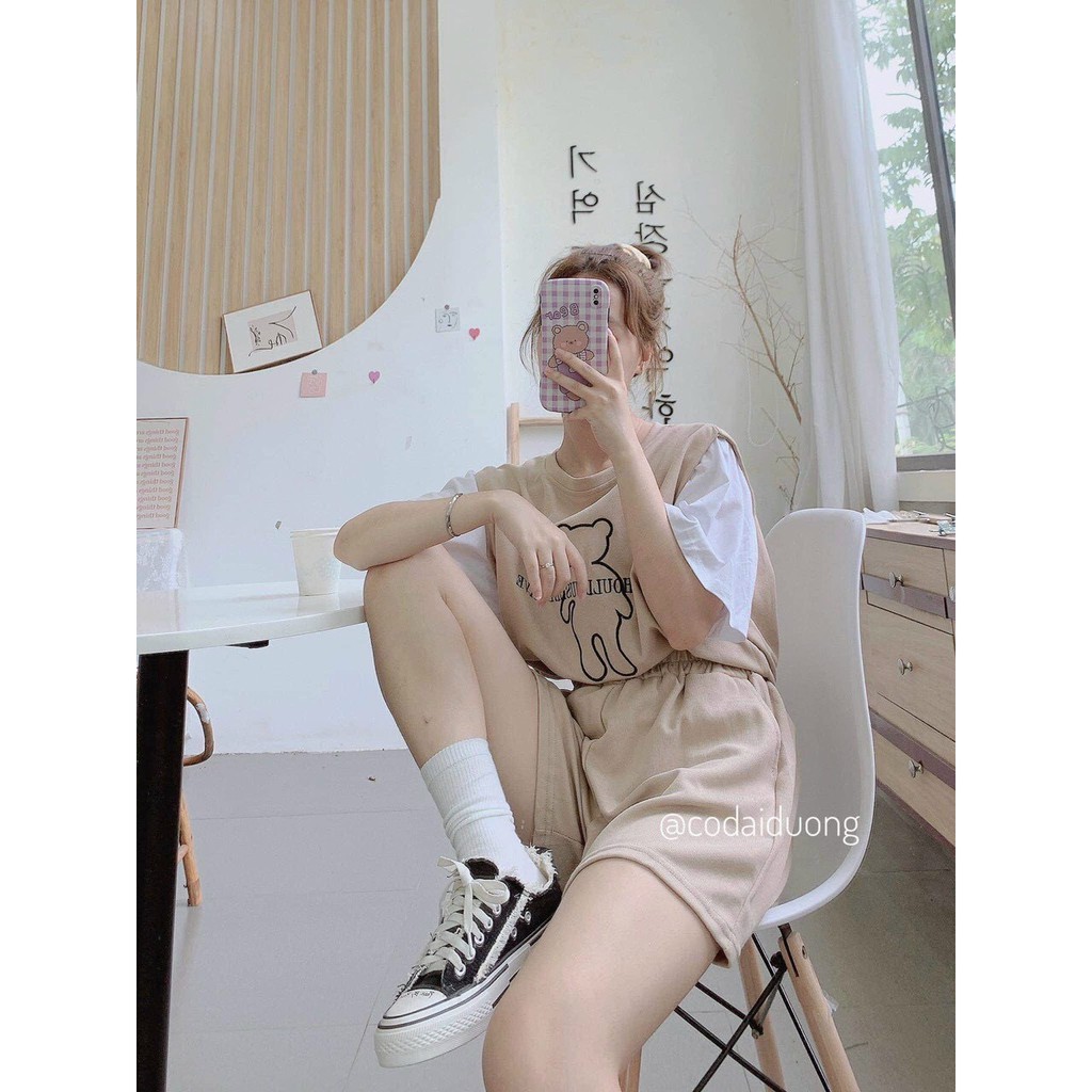 Set Bộ Đồ Mặc Nhà, Áo Thun Thể Thao Mặc Gấu Siêu CuTe ChaTi CI15. | BigBuy360 - bigbuy360.vn