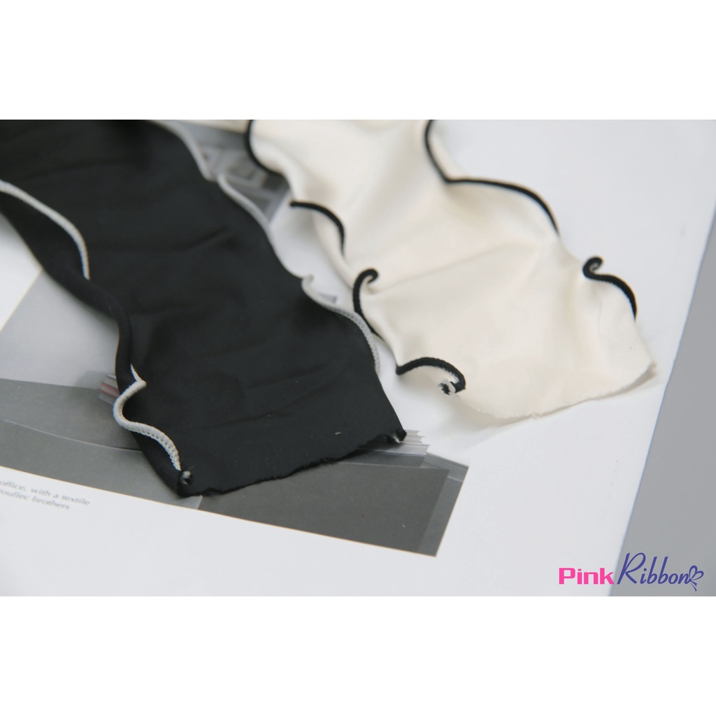 Lụa mờ viền sóng 6cm