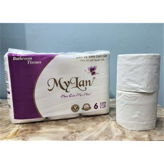 2 Xách 12 CUỘN GIẤY VỆ SINH  My Lan có lõi 3 lớp