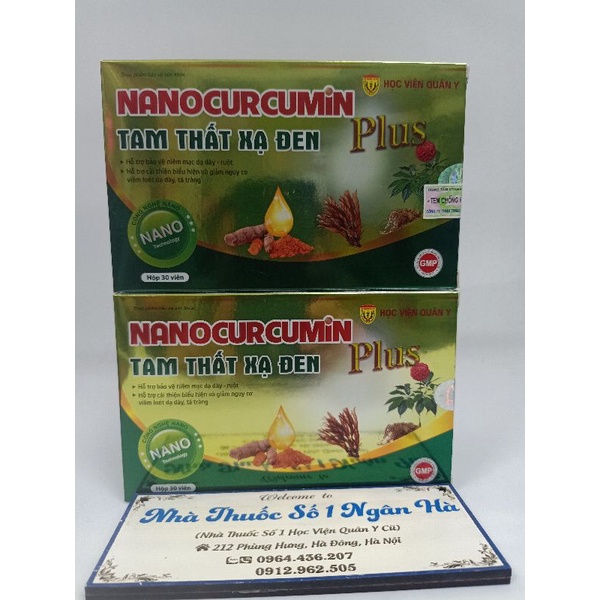 [Chính Hãng] Nano Curcumin Tam thất Xạ Đen Plus  Học Viện Quân Y hộp 30 viên