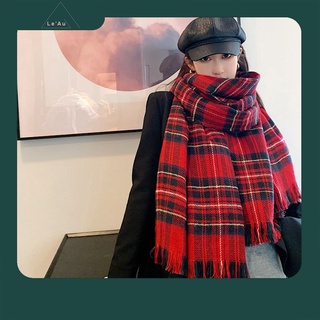 Khăn Choàng Cổ Nữ Khăn Quấn Cổ Khăn Quàng Cổ Len Dệt Họa Tiết Kẻ Caro_Leau K14