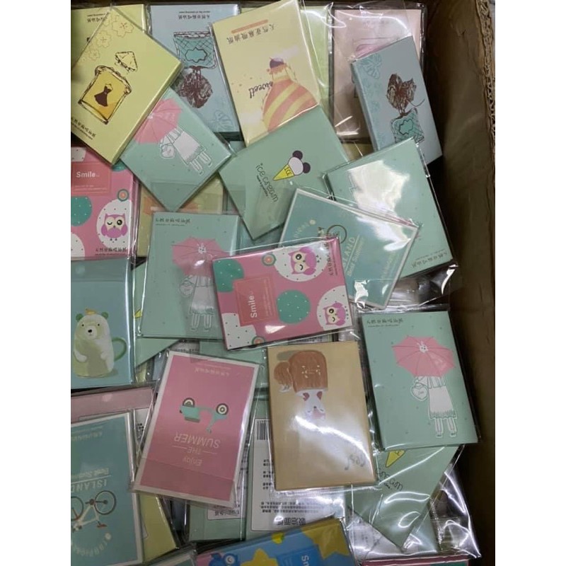 Giấy thấm dầu da mặt 50 tờ nhiều màu hình dễ thương