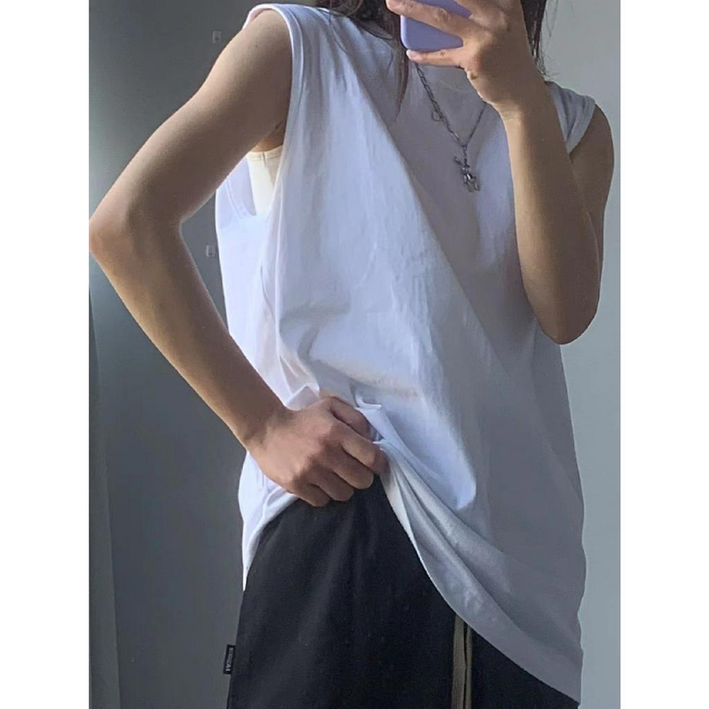 Ethelgirl Áo Tank Top Không Tay Dáng Rộng Phong Cách Thời Trang Hàn Quốc Cho Nữ