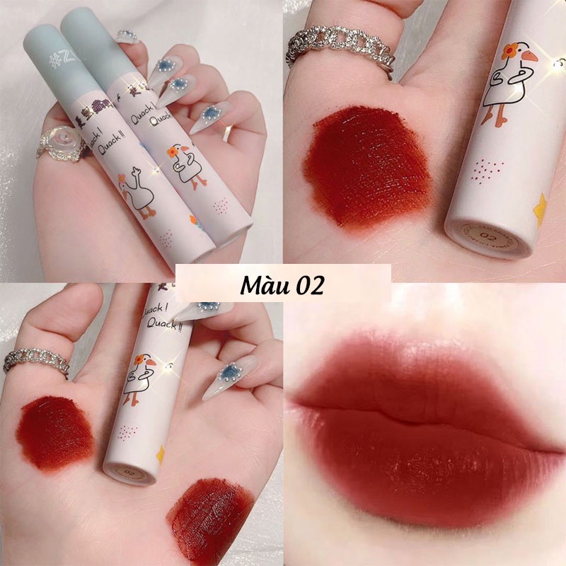 Son Kem Li ZUK Chính Hãng Hình Vịt Dễ Thương Lâu Trôi VELVET MATTE Cực Xinh Hàng Nội Địa Trung