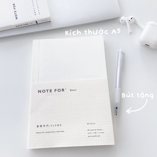 (TẶNG BÚT) SỔ NOTE FOR BASIC CARO Ô VUÔNG KÍCH THƯỚC A5,A6 LÀM BULLET JOURNAL