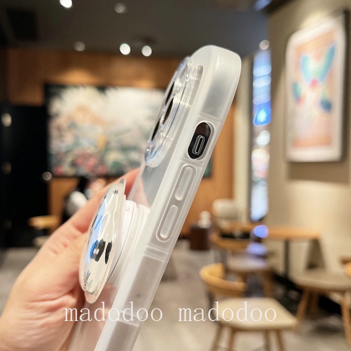 Clear Casing For iPhone 14 Pro Max 14Pro 14Plus 14ProMax 13 12 Mini Cute Snoopy Mickey Minnie Donald Duck Daisy Couple Quicksand Stand Round Airbag Shockproof Clear Soft Phone Case Full Fine Hole Protection Back Cover NKS 13