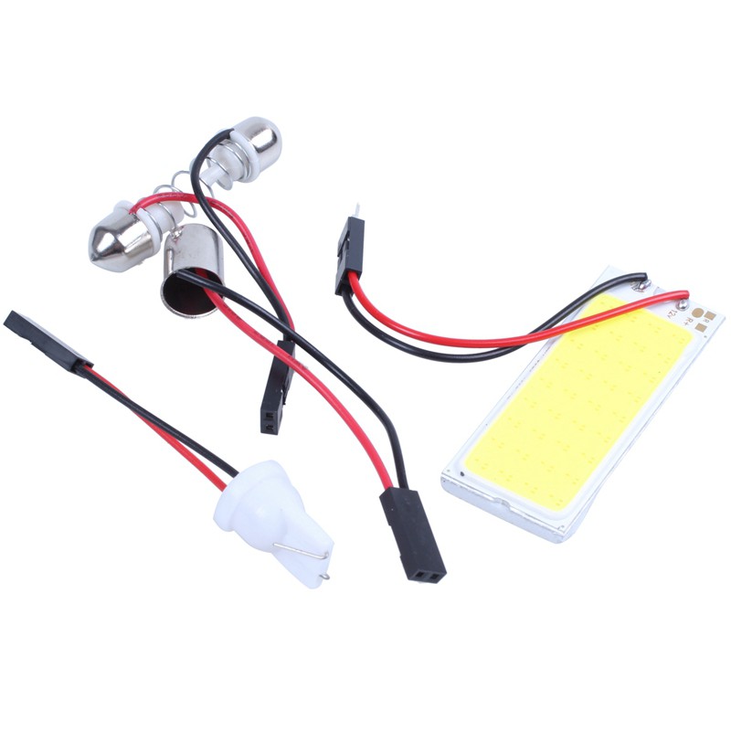 Set 10 Đèn Led T10 / Ba9S Smd Cob Ánh Sáng Trắng Gắn Trần Xe Ô Tô