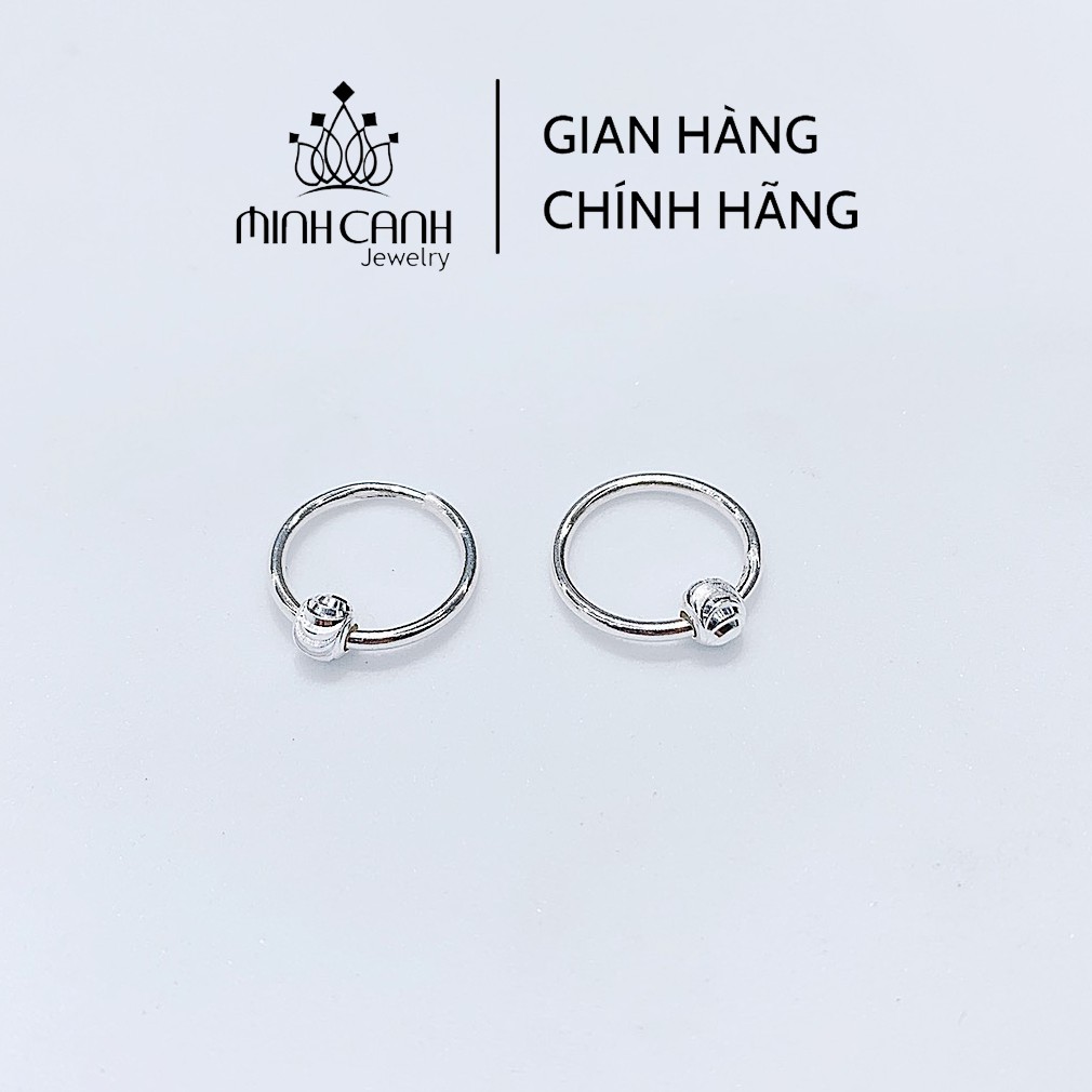 Khuyên Tai Bạc Nữ Tròn Mix 1 Bi - Minh Canh Jewelry