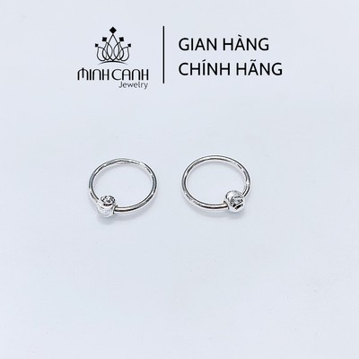 Khuyên Tai Bạc Nữ Tròn Mix 1 Bi - Minh Canh Jewelry