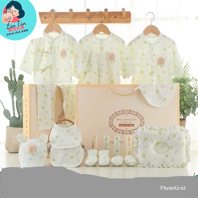 SET ĐỒ SƠ SINH QUÀ TẶNG CHO BÉ, QUÀ TẶNG SƠ SINH 100% cotton cao cấp xuất Hàn 18.21.24.26 chi tiết