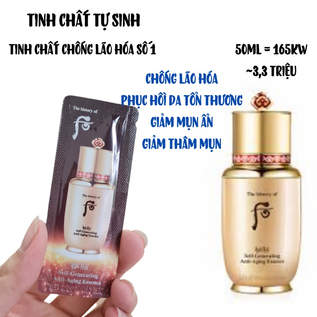 Gói dùng thử tinh chất tự sinh trẻ hóa da,giảm mụn ẩn Whoo Bichup Self Generating Anti Aging Essence