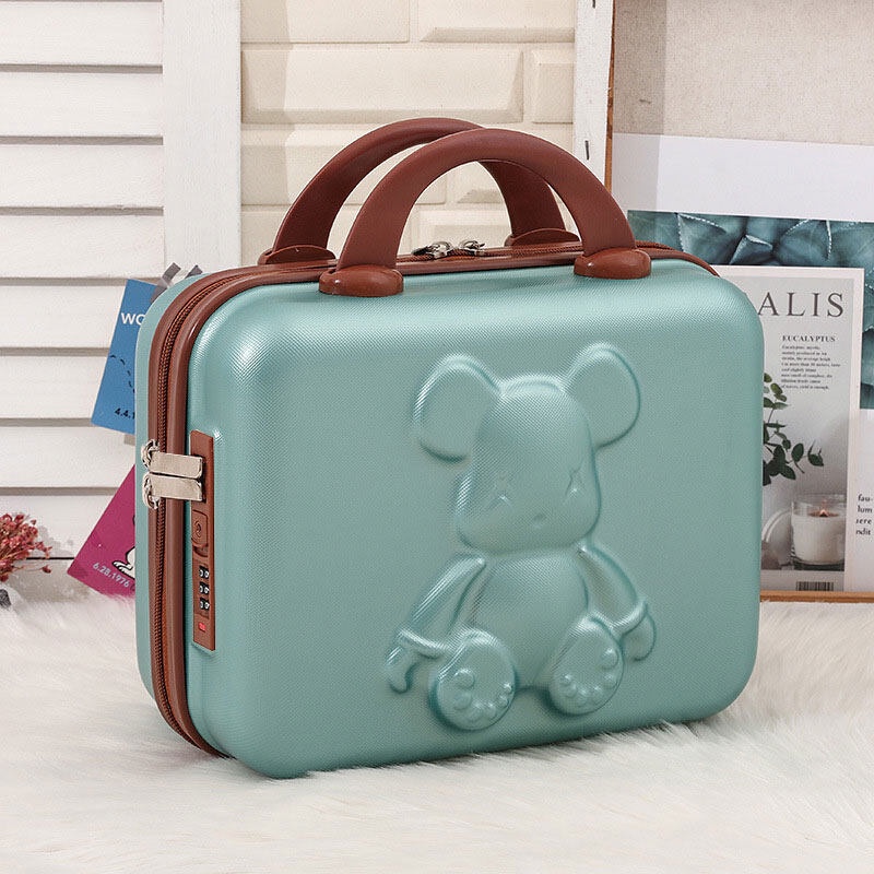 Túi Đựng Mỹ Phẩm 14-Inch Có Khóa Họa Tiết Gấu Hoạt Hình Dễ Thương