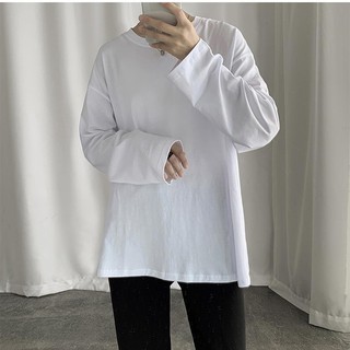 Áo THUN DÀI TAY TRẮNG ĐEN TRƠN đơn giản form rộng unisex nam nữ đẹp cặp đôi oversize ulzzang Hàn Quốc 2020 | Valu Store