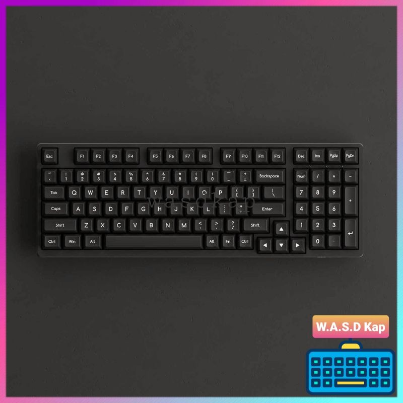 Bộ nút bàn phím | Bộ keycap Akko SAL White on Black | Akko SAL WOB