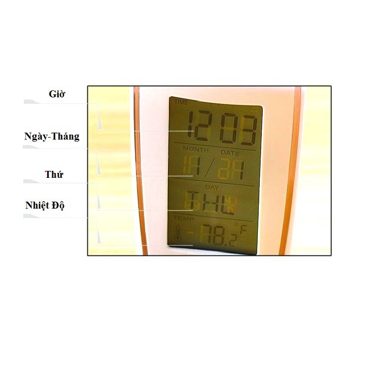 Đồng Hồ Điện Tử Để Bàn Đa Năng Có Báo Thức, Lịch, Đèn Led - SQUARE CLOCK DS-510