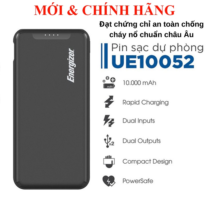 Pin Sạc dự phòng Bảo hiểm cháy nổ toàn cầu Energizer UE10042, UE10052, UE10045