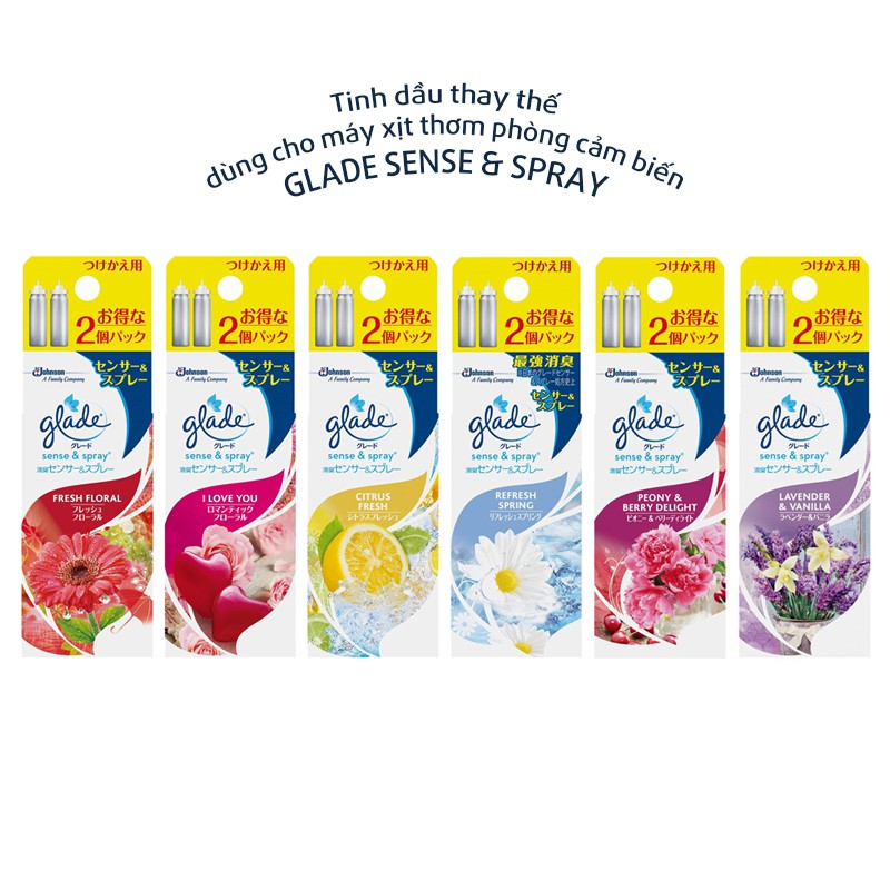 Set 2 chai refill máy khử mùi thơm phòng Glade 18mL