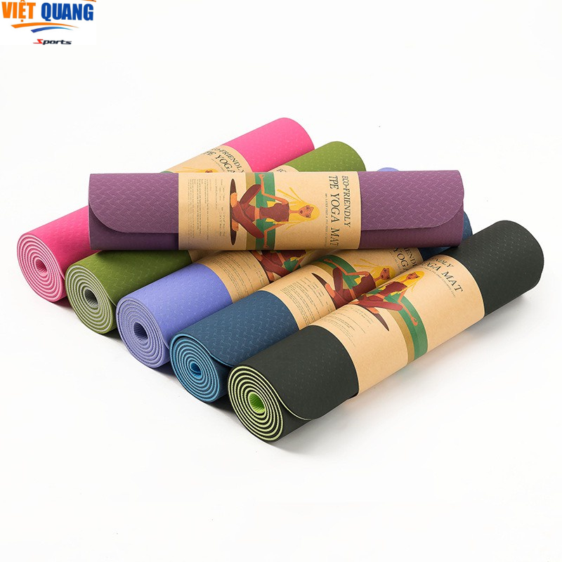 Thảm Tập Yoga TPE 6mm 2 Lớp + Tặng Kèm Túi