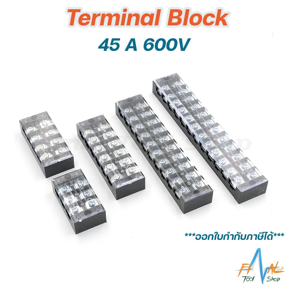 Mô hình cáp khối đầu cuối TB-45 3-12 kênh (45A 600V) TB-45