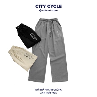 Quần ống rộng nam nữ đũi suông City Cycle - Quần vải đũi Unisex ống suông Local Brand